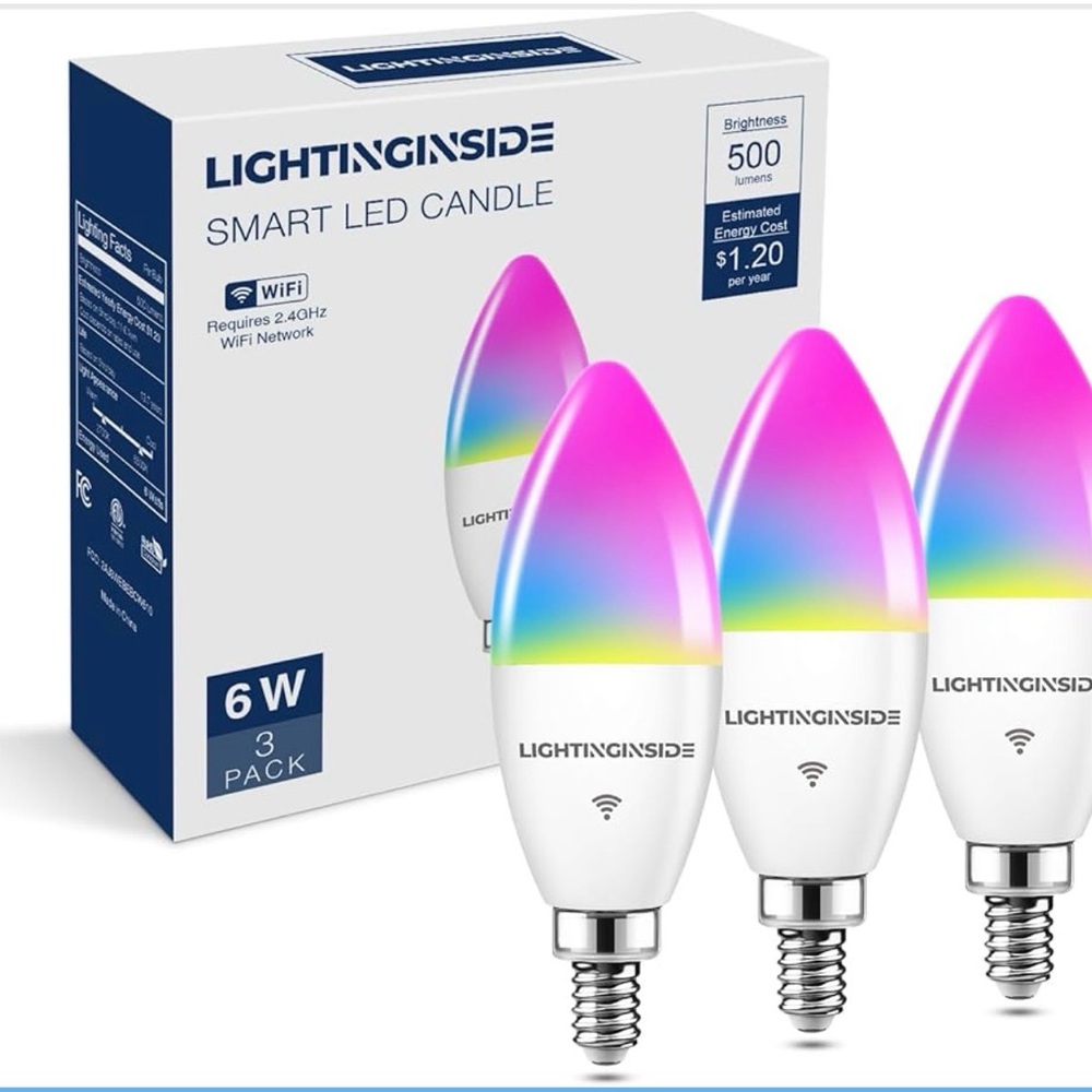 LightingInside Smart LED Candle Bulbs 60 W